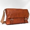 STORIA II - Italian Leather Messenger Bag, Classic Dark Leather